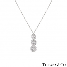 Tiffany & Co. Platinum Diamond Drop Circlet Pendant Tiffany & Co. Platinum Diamond Drop Circlet Pendant